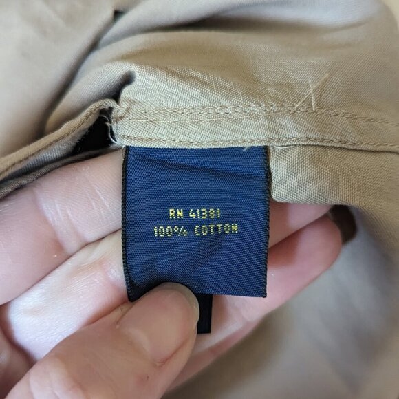 NWT Polo Ralph Lauren Long Sleeve Popover Tan Preppy Cotton Shirtdress, Size 12 - Picture 7 of 11